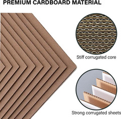 50 Packs 8×10 Inch Cardboard Sheets, Durable White Corrugated Cardboard Divider