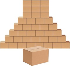 Brand New 40 Pack 8x6x6 Inches Shipping Boxes, Corrugated Cardboard, Brown, E…