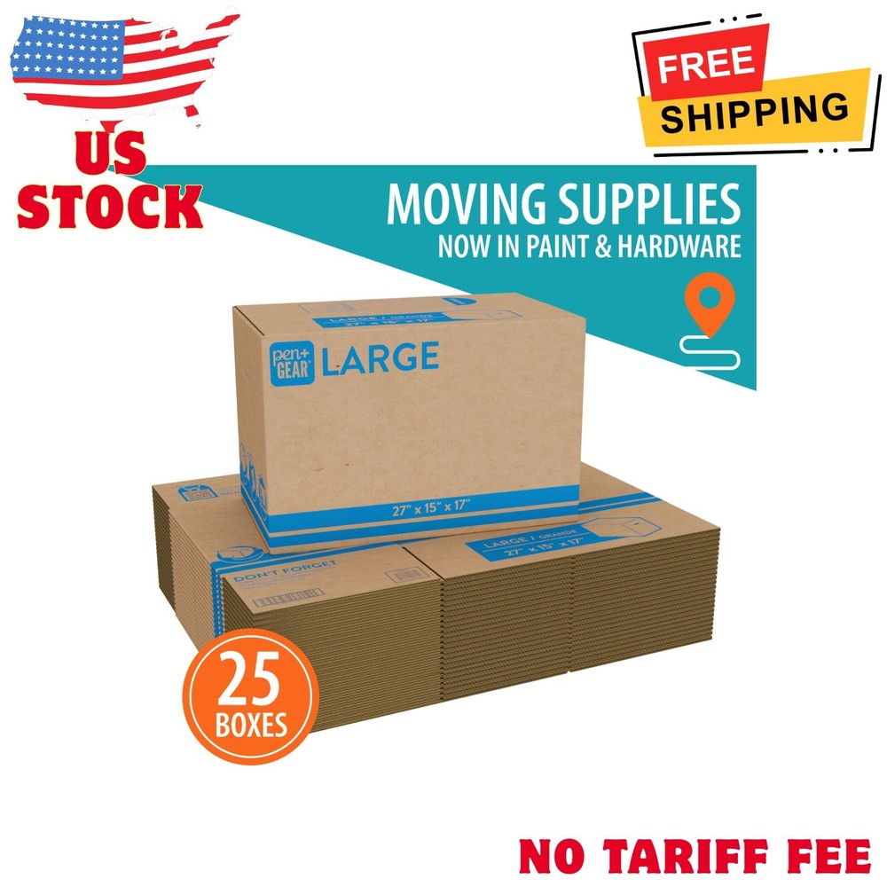 (25 pack) Large Moving Boxes, 27L x 15W x 17H, Kraft
