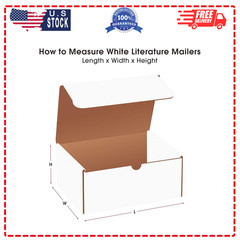 White Literature Corrugated Cardboard Mailing Boxes, 9″ x 7 1/2″ x 3″, Pack o…