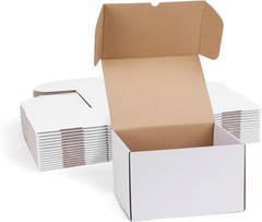 Durable Self-locking White Shipping Boxes 10x8x6 – Perfect for Gifts and Mailing