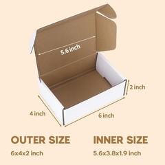 Lightweight 25 Pack White Cardboard Shipping Boxes 6x4x2 Inch – Securely Packing