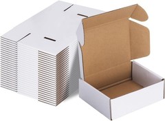 Pack of 25 Easy to Assemble 6x4x2 White Shipping Boxes for Small Business Use