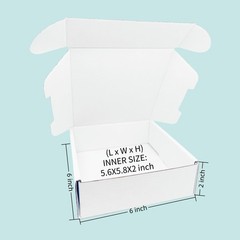 6x6x2 Inches White Corrugated Cardboard Shipping Boxes Small Mailer Boxes