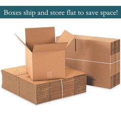 5-Pack 12x9x6-Inch Thick Kraft Paper Moving Boxes with 2-Inch Clear Sealing Tape