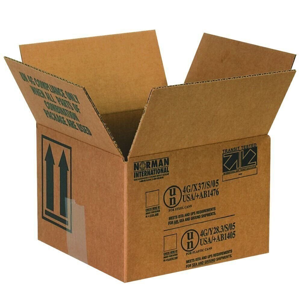 25 5-1/8 x 5-1/8 x 6-3/16″ Quart Paint Can Hazardous Material Boxes
