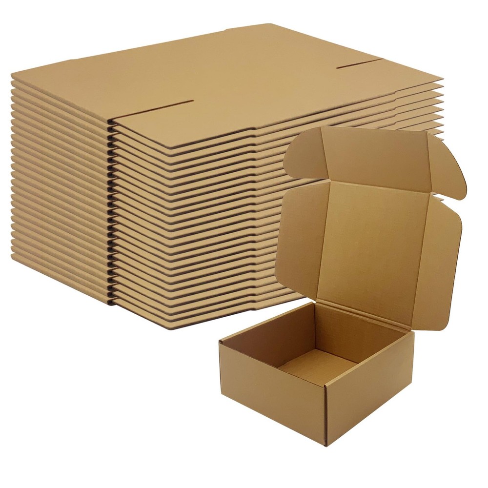 25 Recyclable 7x7x3 Shipping Boxes for E-commerce, Gifts, Storage Solutions