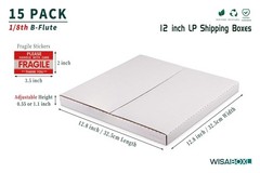 White Vinyl Record Mailers 12.8×12.8×1 in LP Cardboard Boxes