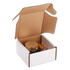 Corrugated Mailer Boxes 75 Pack 4x4x2 Inches Oyster White Shipping Box