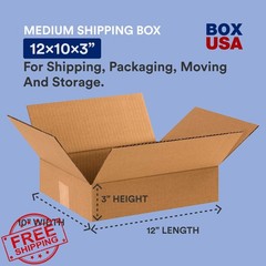 BOX USA 25 Shipping Boxes 12x10x3″
