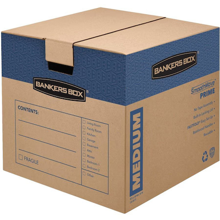 Smoothmove 0062801 18 In X 18 In X 16 In Moving Box, Kraft, Blue Printing,