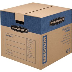 Smoothmove 0062801 18 In X 18 In X 16 In Moving Box, Kraft, Blue Printing,