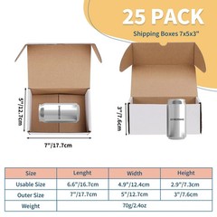 7x5x3 White Shipping Boxes Set of 25, Corrugated Cardboard Mailer Boxes for P…