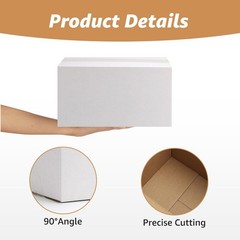 Shipping Boxes 40 Pack 8x4x3 White Corrugated Cardboard Small Mailng Boxes