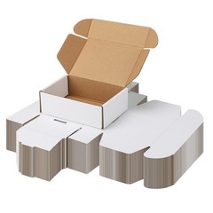 8x6x2 Inch Shipping Boxes 25 Pack White, Tab Lock Tuck Top Mailer Boxes for P…
