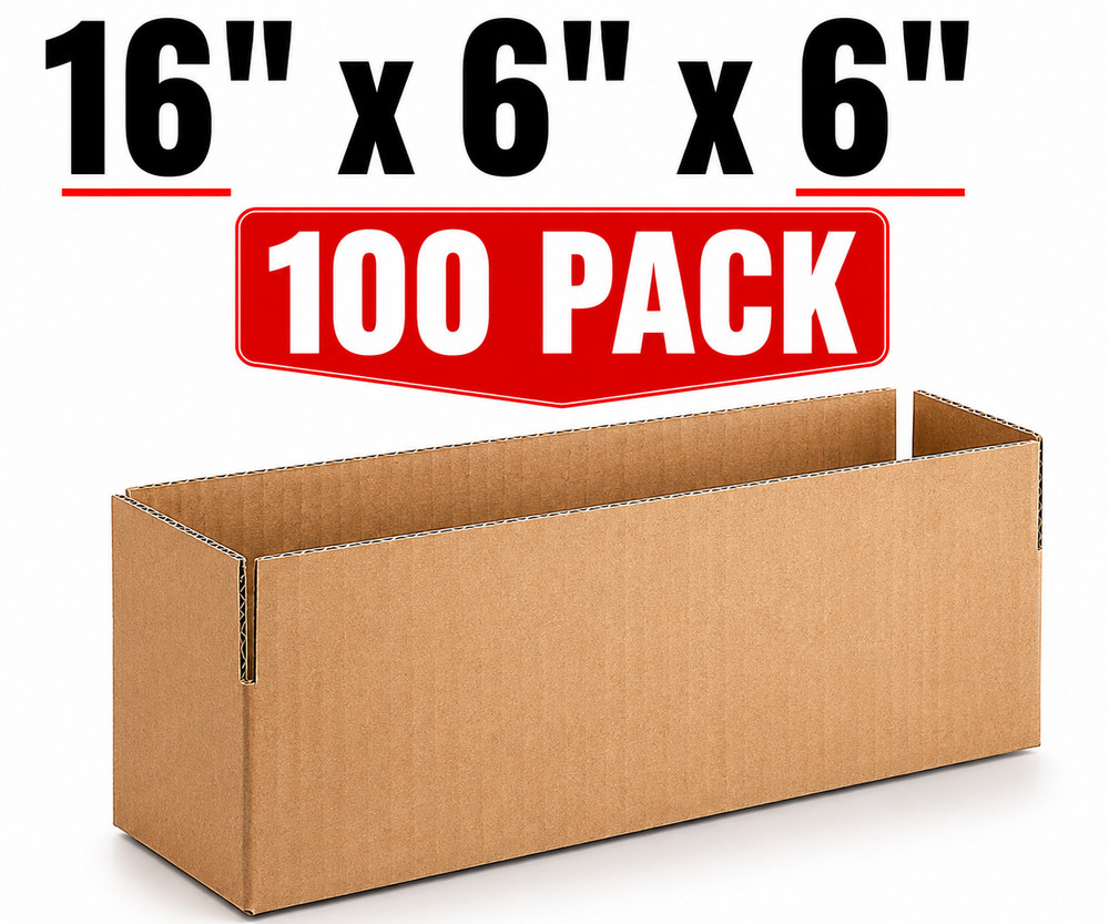 100 16x6x6 Cardboard Paper Boxes Mailing Packing Shipping Box Corrugated Carton