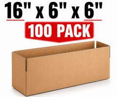100 16x6x6 Cardboard Paper Boxes Mailing Packing Shipping Box Corrugated Carton
