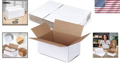 12-Pack 9x6x4 White Corrugated Shipping Boxes – Ideal for Small Business & Gifts