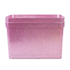 Isaac Jacobs Large Glitter Storage Bin (14” x 11.5” x 8.75”) S