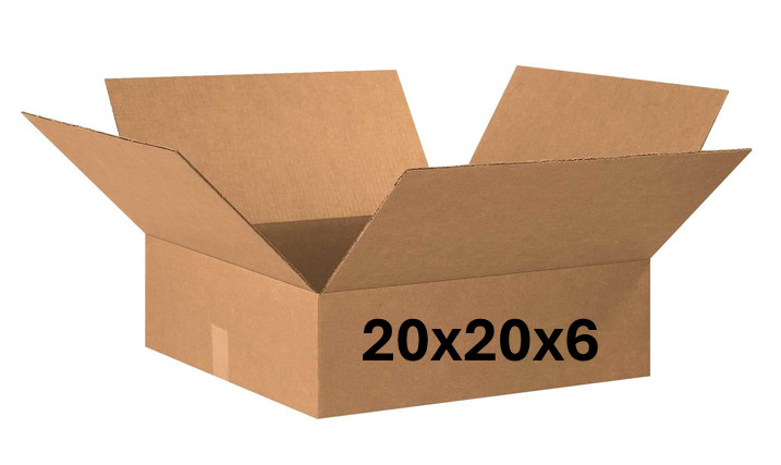 20″ x 20″ x 6″ CARDBOARD BOX – 200 lb – SINGLE BOX