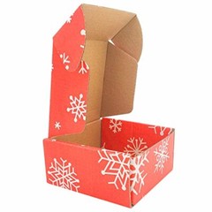 Green Recyclable Cardboard Small Gift Mailer Boxes 4 x 4 x 2 Inch Red and White