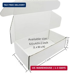 7x5x2 inch Small White Mailers Boxes Recyclable Corrugated Gift Box for Packagin