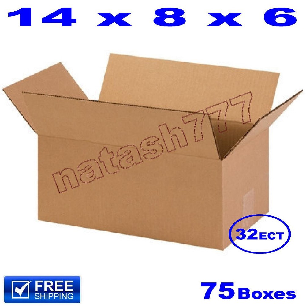 75 – 14x8x6 Cardboard Boxes 32-ECT Mailing Packing Shipping Corrugated Carton