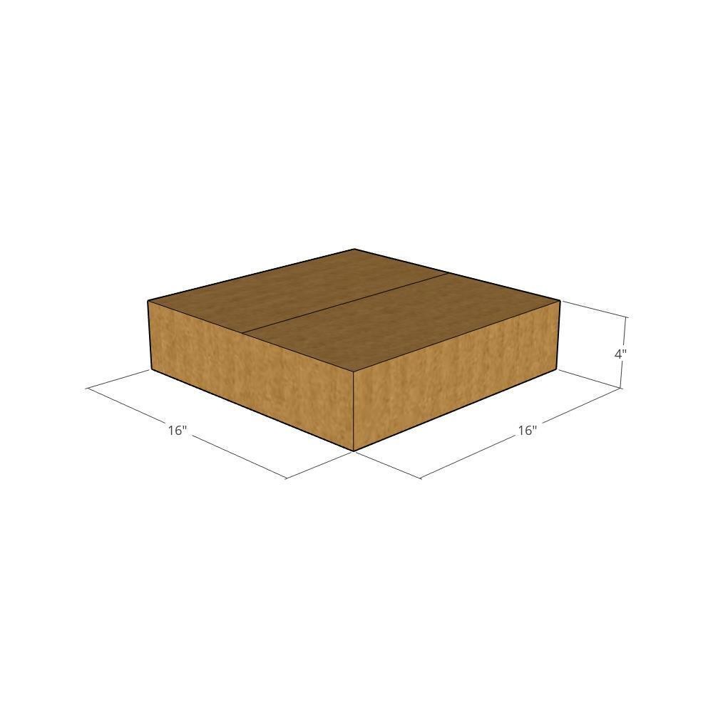 16x16x4 Flat Corrugated Shipping Boxes 32 ECT Single-Wall, 5/Pack