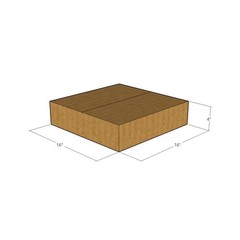 16x16x4 Flat Corrugated Shipping Boxes 32 ECT Single-Wall, 5/Pack