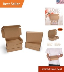 9x6x2 Inch Shipping Boxes – 6 Pack Brown Mailer Boxes for Stylish Gift Wrapping