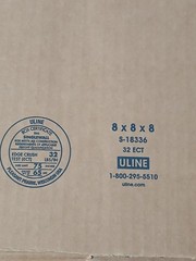 Uline 32 Ect 8x8x8 Shipping Boxes. Pack of Ten. New Unused.