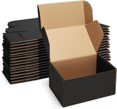 Cardboard Corrugated Shipping Small Mailing Boxes White, Black, Kraft. Pack Size