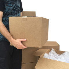 Cardboard Moving Boxes for Packing and Shipping, Medium Size, 18″ X 14″ X 12″, B