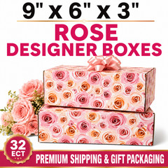 9x6x3 Rose Designer Shipping Boxes 32 ECT Floral Boutique Gift Mailers