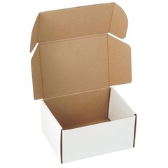 5 Pack 8x6x4 Inch Shipping Boxes White Corrugated Cardboard Mailer Box