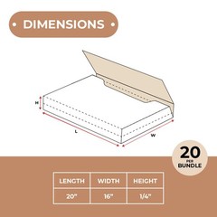 20 x 16 x 1/4″ White Jumbo Fold-Over Mailers ECT-32B 20/Case
