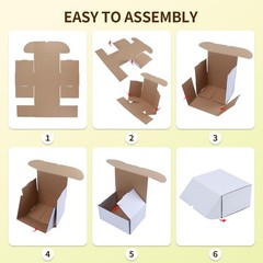 50pcs 3X3X3 inch Small Shipping Boxes for Business, White Corrugated Cardboar…