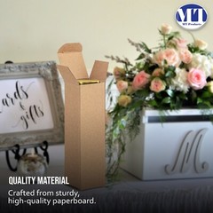 MT Products Tuck Top Brown Paperboard Gift Boxes 2″ x 2″ x 7″ – Pack of 500