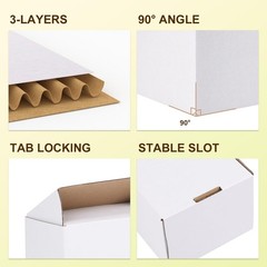 6X4X3 Shipping Boxes Set of 30, 6X4X3 White Corrugated Cardboard Box for Pack…