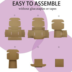 5X5X2 Inches Shipping Boxes Set of 25, Brown Corrugated Mailing Cardboard Box Li