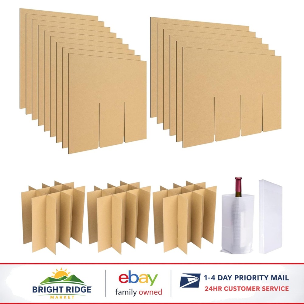 Corrugated Glass Packing Kits with Dividers and Foam Pouches for Safe Transport