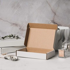 50 Pack 6x4x1″ White Corrugated Box Mailers for Shipping Small Phone Cases