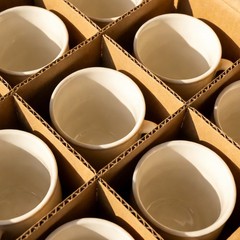 18Pcs Khaki Corrugate Box Insert Dividers for Wine Glass Packing and Dish Moving