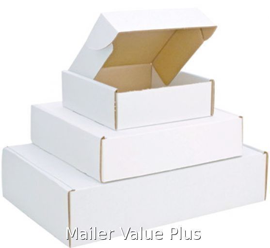 50 – 12 1/8 x 9 1/4 x 4 White Front Tab Lock Protective Shipping Mailer Box
