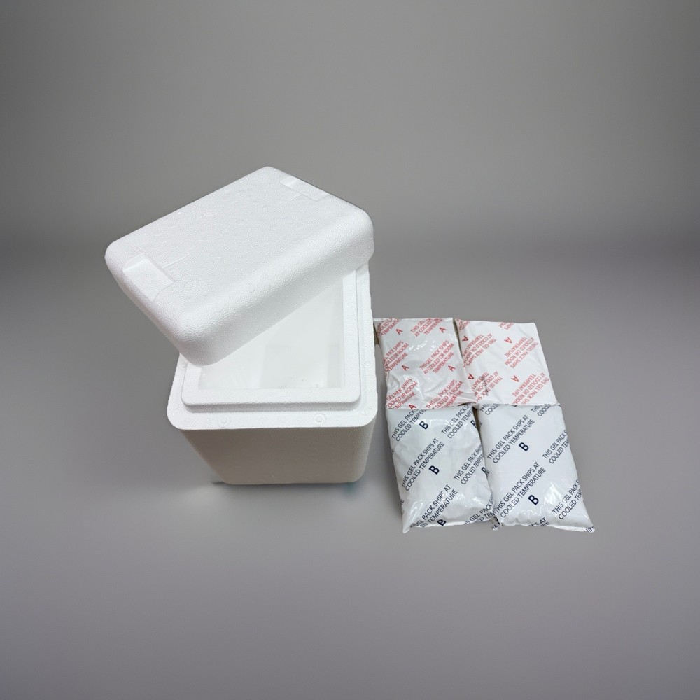 Insulated Cooler Shipping Container White Lid with 4 Cold Gel Ice Packs (USED)