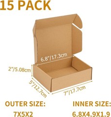 Versatile 7x5x2 Shipping Boxes – 15-Pack Easy Assembly for Gifts & Packaging