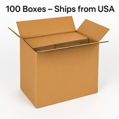 100 Corrugated Shipping Boxes 4x4x8 Kraft Cardboard Cartons Mailing Packing