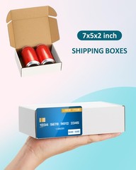 50 PCS White Small Corrugated Cardboard Mailing Shipping Boxes Fits 7x5x2 In