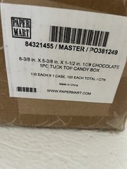 Paper Mart 1PC CHOCOCLATE TUCK TOP CANDY BOX 6-3/8 in x 5-3/8 in x 1-1/2 in