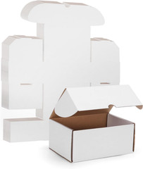 7X5X3 Inches White Shipping Boxes Set of 25, Corrugated Cardboard Boxes 7 X 5 X